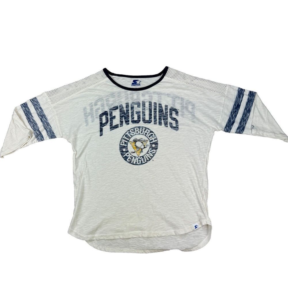 Vintage Pittsburgh Penguins NHL Starter Women's Half Sleeve‎ Shirt Medium
